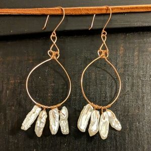 Artisan earrings Copper wires